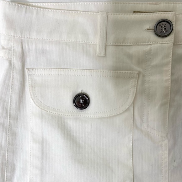 BURBERRY Skirt  8 Cotton Pockets Stripe Offwhite - Picture 8 of 15